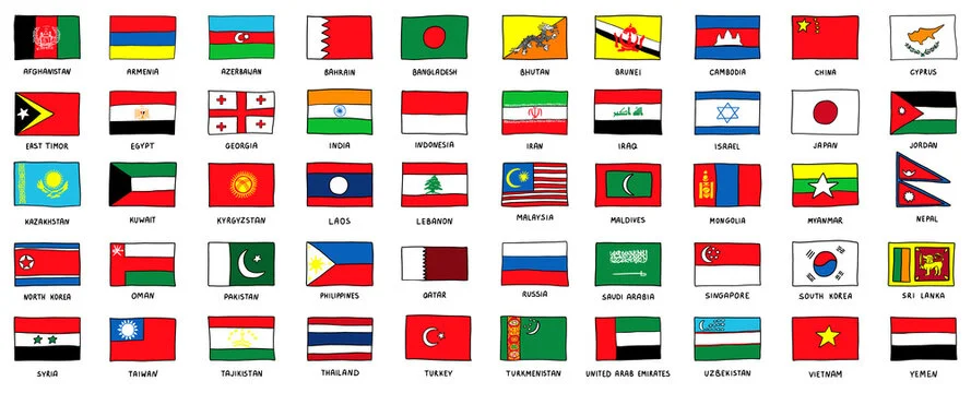 Image featuring flags of various countries, illustrating the diverse options for hiring a maid in Qatar